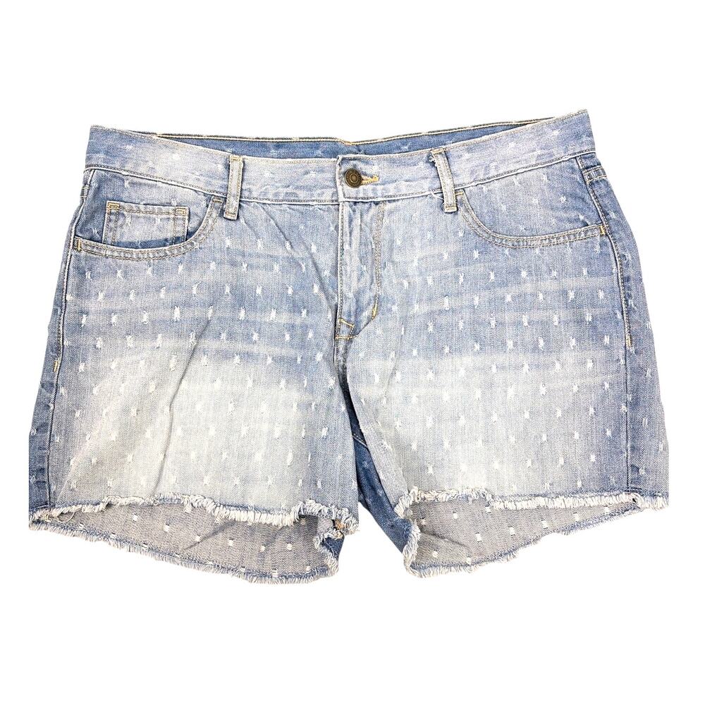Old Navy Coquette Americana All Over Swiss Dot Raw Hem  Mid Rise Denim Shorts 10